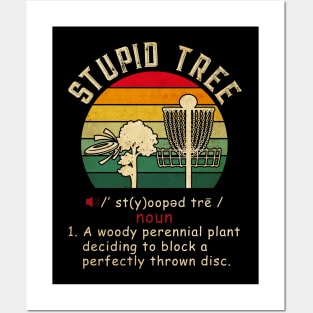 Stupid Tree Disc Golf Vintage Funny Frisbee Disc Golf Posters and Art